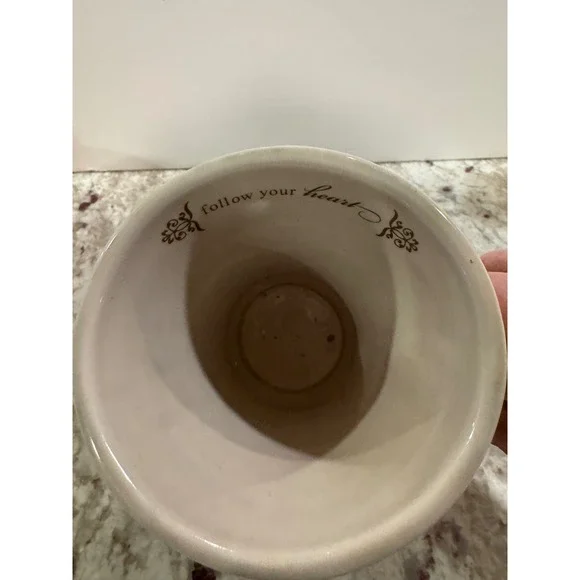 Ceramic Mug Follow Your Heart Embossed Design Coffee Cup - Picture 5 of 6